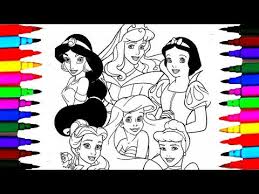 How To Draw And Paint Disney Princess Coloring Pages L Learn