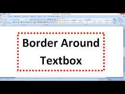 add border around text box ms word