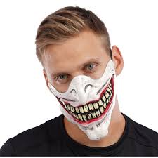 creepy smile joker mouth latex mask