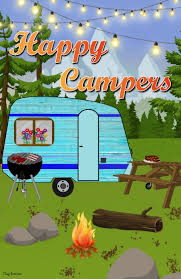 Happy Campers Rv Camping Garden Flag Emotes