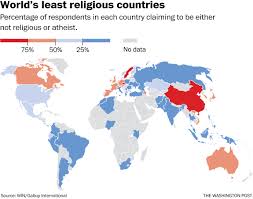 least religious countries