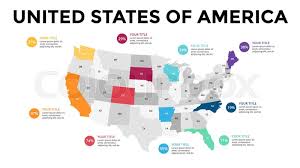 Usa Map Infographic Slide Stock Vector Colourbox