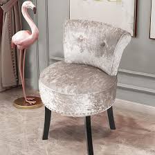crushed velvet vanity stool dressing