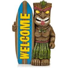 trinx tiki welcome surfboard statue in