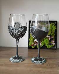 Hand Decorated Wine Glasses Wine