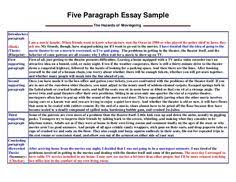 Writing a Five Paragraph Essay Using the Formula  th    th Grade     Pinterest