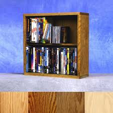 Solid Wood 2 Shelf Cd Dvd Rack Oak