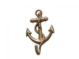 Buy Antique Brass Anchor With Rope Hook