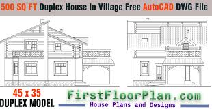 Duplex House Designs In Village 1500