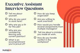 20 executive istant interview questions