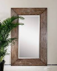 Brown Big Wooden Mirror Frames Size