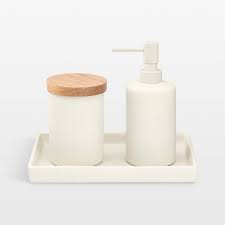 White Ceramic Bath Accessories Set