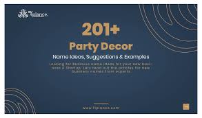 powerful party decor business names
