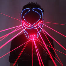 Fashion Red Laser Mask Luminous Light Up Laserman Face Mask Laser Show Onlineamericanstore