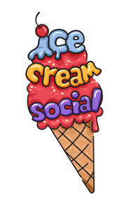 ice cream social ilration stock