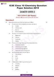 Icse Class 10 Chemistry Question Paper