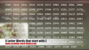 5 letter words that start with z you