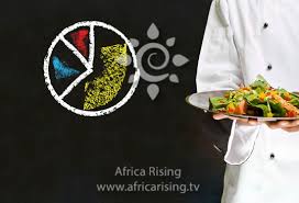 Chef Holding Salad Platter With Chalk Pie Chart On Blackboard Background Africa Rising Stock Video For Africa