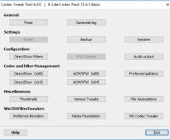 It includes a lot of codecs for playing and editing the most used video formats in the internet. K Lite Codec Tweak Tool 6 4 Download Free Codectweaktool Exe