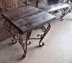 Wrought Iron End Table Base W Wood Top