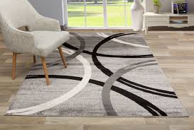 rug modern wavy circles desing area