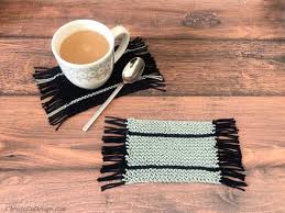 how to knit a simple mug rug tutorial