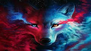 Wolf illustration, multicolored wolf illustration, minimalism. Red And Blue Wolf Wallpapers Top Free Red And Blue Wolf Backgrounds Wallpaperaccess