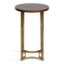 Walnut Brown Round Wood End Table