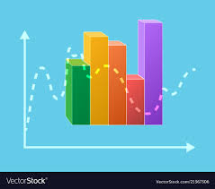 Colorful Statistical Chart Isolated Ups And Downs