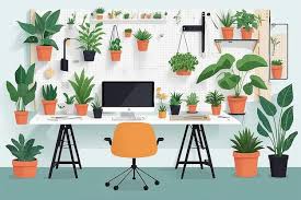 Pegboard Wall Featuring Hanging Plants