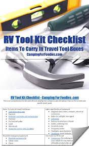 rv tool kit checklist free printable