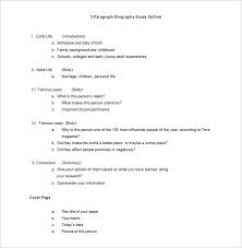 Biography Essay Outline Template The Example Of Pdf Sample Brrand Co