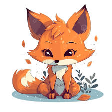 cute fox vector sticker clipart