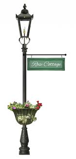 2 3m Black Garden Lamp Post With
