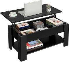 Black Wooden Coffee Table With