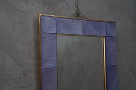 Light Blue Art Glass Wall Mirror 1970s