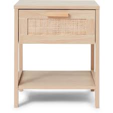 With no corners or sharp edges, this round table and drawer unit is ideal for the side of the bed. Kodu Hamilton Rattan Bedside Table Big W