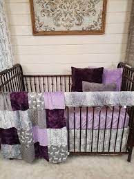 Girl Crib Bedding Deer Lilac And