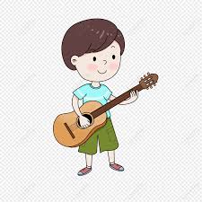 boy cartoon playing guitar material