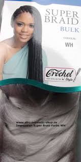 High quality synthetic braiding hair. Impression Super Braid Farbe Weiss Silber Afro Cosmetic Shop