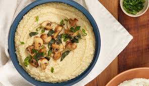 smoked gouda grits with mushrooms and
