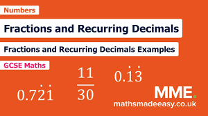 recurring decimals to fractions maths