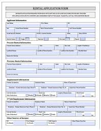 Printable Sample Rental Application Forms Form Real Estate Forms