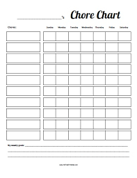 Chore Chart Free Printable Allfreeprintable Com