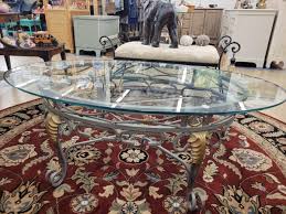 Silver And Gold Metal Base Coffee Table