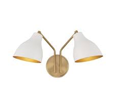 2 Light Wall Sconce In White With