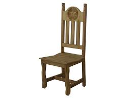 Rustic Dining Chair With Carved Texas