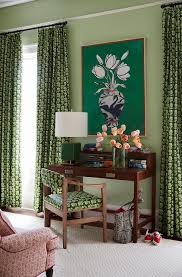 Clean, cut unfinished edge (see photo above) qty: Emerald Green Drapes Hollywood Regency Living Room Sally Wheat Interiors