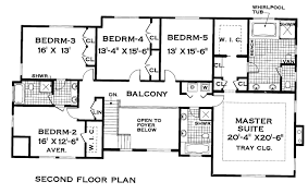 colonial house plan with 5 bedrooms and