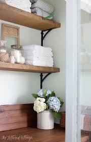 laundry room rustic wood shelves